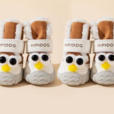 XC12 Cartoon Fleece Winter Dog Boots