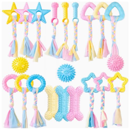 XC4 TPR Teething Toys with Cotton Rope